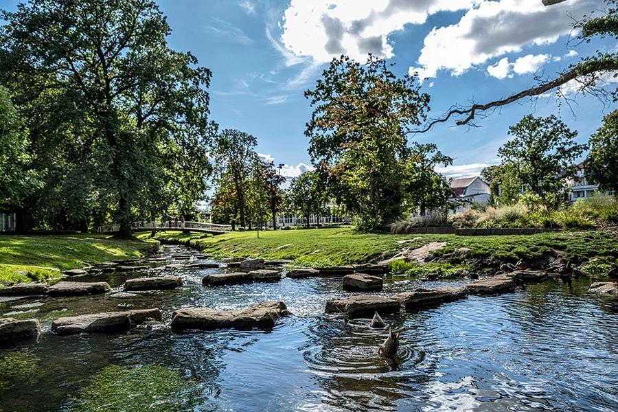 Kurpark mit Wasserlauf Kurpark mit Wasserlauf