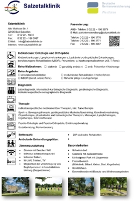 Infos zur Salzetalklinik auf einen Blick Infos zur Salzetalklinik auf einen Blick